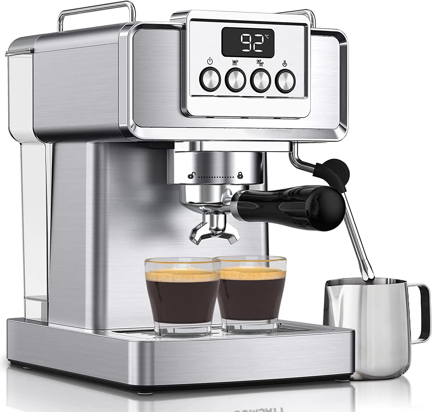 エスプレッソコーヒーマシン1.8L取り外し可能20バーエスプレッソメーカーイタリア
