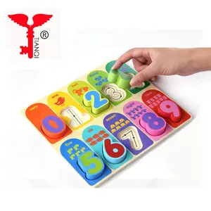 Puzzle en bois éducatif pour enfants, jouet d'apprentissage cognitif pour bébés, chiffres en bois