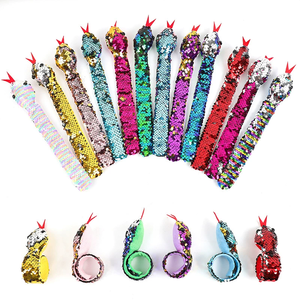 Gelang jepret ular desain baru anak-anak gelang payet berkilau warna ganda gelang pesta Anak hadiah Hari anak-anak - Product Image 2