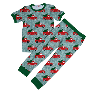 Vente chaude Bébé Vêtements De Nuit Imprimer Fibre De Bambou Deux Pièces Enfants Pyjamas Ensembles En Gros Noël Imprimer Petits Garçons Filles Dormeurs - Product Image 2