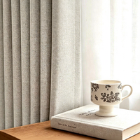 Rideaux occultants 100 % lin avec texture naturelle pour les fenêtres de chambre