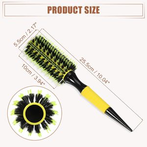 Black Ceramic Nylon Waterproof Thermal <b>Round</b> Hair <b>Brush</b> with Detangling Function Plastic Tube Dry/Use All Hair Types - Product Image 2