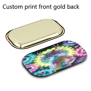 Vassoio Rettangolare in Metallo Personalizzato con Logo, Stile Classico Semplice, 270x160x25mm, per Fumatori, Vendita all'Ingrosso - Product Image 2