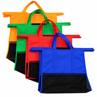 Sacs de courses réutilisables pour chariot, lot de 4 avec poignées renforcées, organisateur de courses pliable pour supermarché