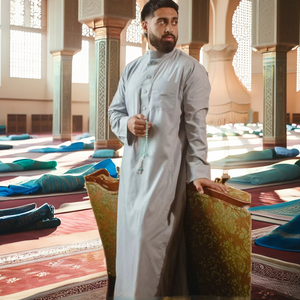 Modest Saudi Premium <b>Thobe</b> Islamic Clothing Breathable Summer Long Sleeve Stand Collar with Pockets <b>Thobe</b>/Thawb for <b>Men</b> - Product Image 2