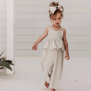 Ropa de Verano para Bebés, Conjuntos de 2 Piezas de Camiseta y Pantalones de Muselina Personalizados para Niñas Pequeñas, Conjuntos Casuales para Bebés - Product Image 1