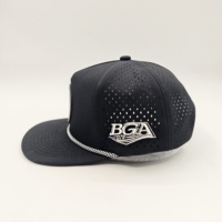 Casquette de golf 5 panneaux Collection Boutique, avec logo en silicone personnalisé, style vintage avec cordon, faible MOQ, service de personnalisation de marque OEM