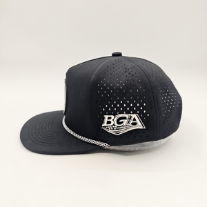 Casquette de golf 5 panneaux Collection Boutique, avec logo en silicone personnalisé, style vintage avec cordon, faible MOQ, service de personnalisation de marque OEM - Product Image 5