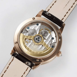 Day Night Function Diamond Bezel Guilloche Dial Leather Strap Polished Metal Case for Daily and Evening Wear - Product Image 6