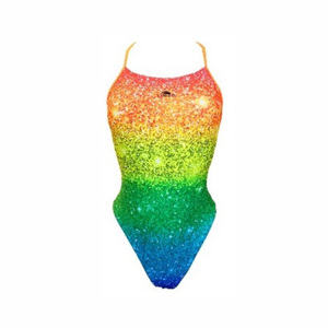 Costume da bagno lucido per bambini e sirena Flash con Set Bikini metallizzato - Product Image 3