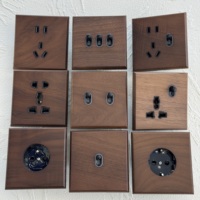 Interruptor de pared de doble polo con panel de nogal, estilo retro, 86 16A/20A, enchufe universal europeo/UK, 250V 10A, para villa de lujo