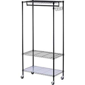 Alera ALEGR363618BL 36 pouces. W X 18 In. D X 75 In. Étagère à vêtements en fil métallique H 30, 36 pouces W X 18 In. D X 75 In. Rack H 30 - Product Image 6