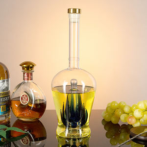 Al por mayor personalizado hecho a mano en forma de Aloe arte vacío <span class=keywords><strong>Agave</strong></span> <span class=keywords><strong>azul</strong></span> <span class=keywords><strong>Tequila</strong></span> 750ml vino whisky decantador botella de licor de vidrio para Vodka - Product Image 5