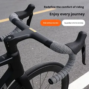 バンジーロードバイクハンドルバーテープハニカムパターン通気性滑り止めPU高弾性<span class=keywords><strong>EVA</strong></span> 210cm 3cm内径自転車ラップ - Product Image 2