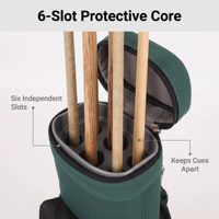 Étui de transport professionnel pour queues de billard 2x4 Oxford, étanche, robuste, renforcé, avec double sangle d'épaule, pour 2 queues et 4 queues de queue.