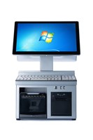 Terminal POS Layar Sentuh Ganda 15,6 Inci Dengan Layar Kedua 15,6 Inci, Keyboard, Printer, dan Scanner untuk Kasir Ritel