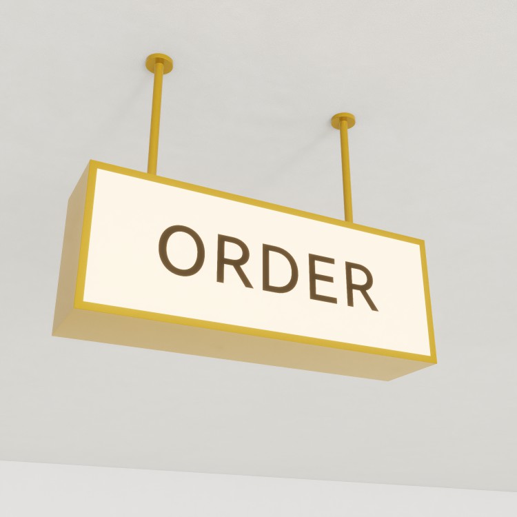 Order Here Cashier Shop Dual Color ＬＥＤ看板 ネオンプレート サイン 標識 青色 + 黄色 30 LEDライト ネオンサイン 看板 Dream 夢の中 青 ブルー 人気 おしゃれ インテリア ディスプレイ エコ アート 輸入雑貨 プレゼント ギフト  | Hachinohe Base ~1518~