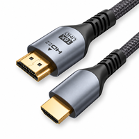 Kabel HDMI 2.2 OEM ODM 96Gbps Kecepatan Ultra Tinggi 16K60Hz 8K240Hz Jalinan Nilon Kabel HDMI Logo Kustom Panjang Kemasan