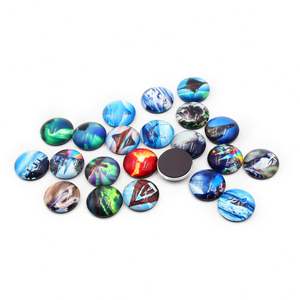 Wholesale Custom Round Glass Fridge Magnet Set <b>Magnetic</b> 3D Sticker in Round <b>Shape</b> - Product Image 1