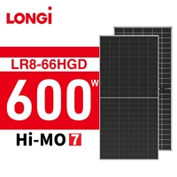 Panneaux solaires LONGi, dernier modèle 600W, plaque photovoltaïque HPBC, module PV 605/610/615W avec technologie PERC et demi-cellules