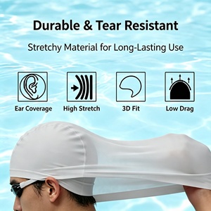 Bonnet de bain unisexe flexible à haute élasticité, en silicone professionnel, pour adultes, imperméable, pour la natation et les activités aquatiques - Product Image 3