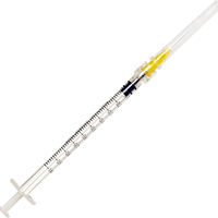 Seringue médicale jetable en plastique avec embout Luer Lock et aiguille hypodermique 21G, fournisseurs de consommables médicaux, 1 ml, 5 ml, vétérinaire