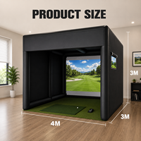 Tente de simulateur de golf gonflable personnalisée, portable, avec rembourrage mural et écran d'impact pour simulateur de golf, intérieur/extérieur