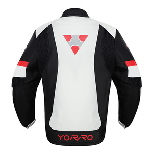 Veste de course pour moto YORRO pour homme, noire et blanche, imperméable, combinaison de conduite tout-terrain, style F1, équipement de protection sportif - Product Image 1