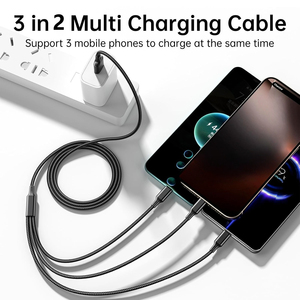 Câble compatible 3-en-1 portable en alliage d'aluminium USB-C USB-A 100W pour charge rapide 5A, batterie externe pour téléphones <span class=keywords><strong>iPhone</strong></span>/Android - Product Image 6