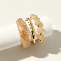 Bracelet en acrylique blanc ambré translucide dégradé de style vintage pour femmes