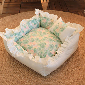 Cuccia di Lusso per Cani e Gatti, Morbida e Traspirante in Cotone PP, Tappetino Calmante Lavabile, Comodo Letto per Animali Domestici con Piccolo Motivo Stampato - Product Image 2