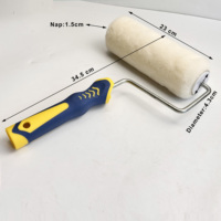 Brosse à rouleau de peinture de 9 pouces Couverture de rouleau de laine de 9 pouces et manche de rouleau de cadre de cage Fournitures de peinture de maison pour surfaces rugueuses texturées