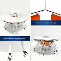 Ensemble de table et chaises de conférence pliantes modernes multifonctionnelles en métal personnalisées, table longue modulaire de bureau, chaise de bureau pour étudiants