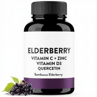 Capsules de soutien immunitaire 6-en-1 OEM Vitamine C Quercétine Vitamine D3 |   Complément alimentaire pour adultes, 120 unités |   Noir naturel ODM