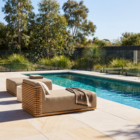 Ensemble de canapés d'extérieur en teck de qualité supérieure, conçu pour durer, mobilier de patio résistant aux intempéries, salon de jardin résistant au soleil pour l'Australie