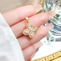 [Cuivre véritable or] Pendentif unique rotatif porte-bonheur pour le commerce extérieur, fait main, micro-incrusté de zirconium A