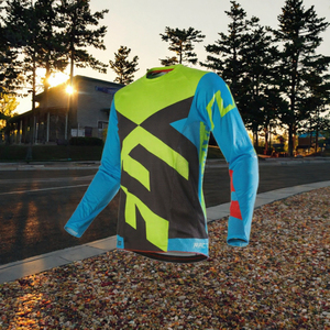 Chemise de course moto à logo personnalisé, manches longues, respirante, anti-UV, polyester, motocross - Product Image 2