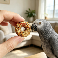 Nourriture pour oiseaux, friandises pour perroquets, nourriture pour perroquets, anneaux de céréales nutritifs pour récompense et dressage, nourriture pour perroquets cuite au four, personnalisable