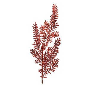 BRANCHES À FEUILLES ROUGES PAILLETTÉES HAUTEUR 70CM - Product Image 1