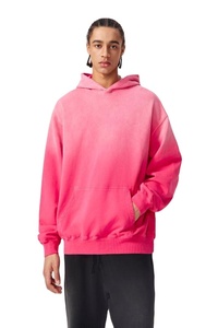 Felpa con Cappuccio Invernale Oversize Personalizzata di Alta Qualità, 100% Cotone, Lavaggio Acido, Effetto Sbiadito, Ricamo 3D per Uomo - Product Image 2