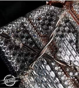 قلادة LEQI مخصصة من الذهب عيار 9-18 قيراط بتصميم شوكة - ألماس مختبري بقطع باجيت معتمد من IGI/GIA (مجوهرات فاخرة على طراز الهيب هوب) - Product Image 2