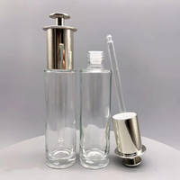 Flacon pulvérisateur plat en verre de 30 ml Teletubbies, essence d'acide hyaluronique, huile polie à l'aiguille, dilution de ligne fine, 100 pièces