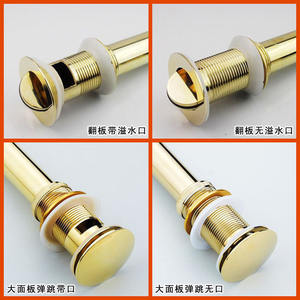 Vanne de vidange à bascule de style européen, plaquée bronze antique doré, filetage cylindrique de 84,5 mm, installation facile pour lavabos - Product Image 5