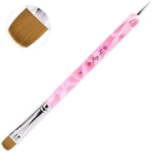 Pinceau plat français pour ongles, pinceau doux pour gel, pinceau pour dessin de lignes en acrylique et marbré pour manucure et nail art - Product Image 6