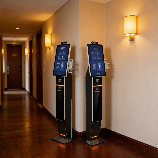 High Quality Card Scanner Smart Self Service Terminal with SDK and Barcode Reader for Business Floor Standing LCD Display