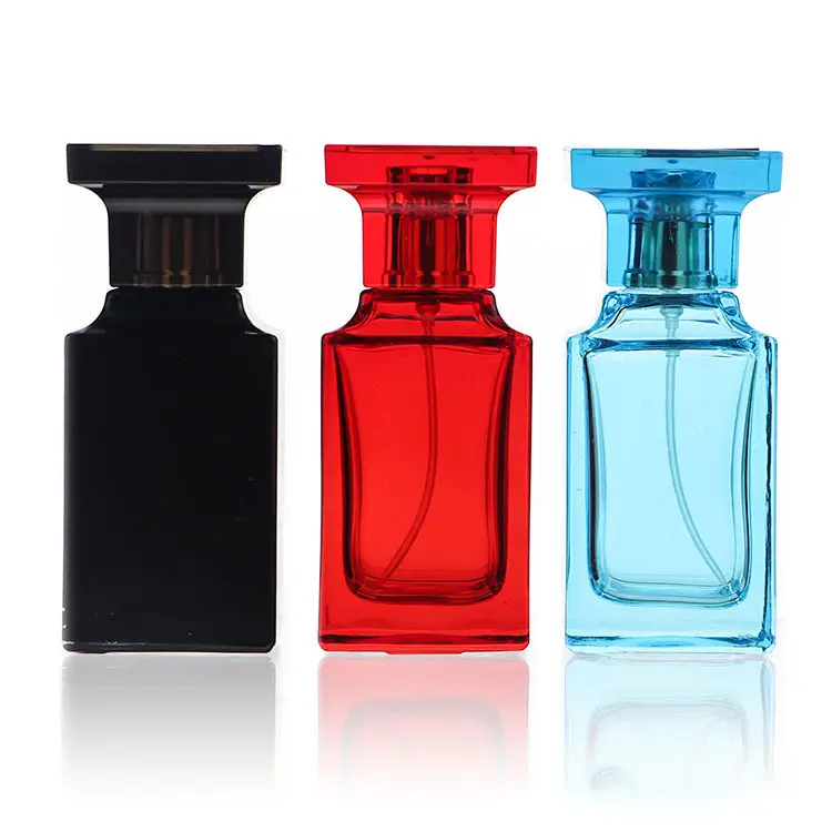 Rote Zeichnung leere quadratische Glas parfüm flasche für Frauen kosmetik