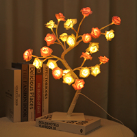 Bloem Roos Boom Lamp Lamp Licht Schattige Kamer Decor Voor Slaapkamer Livingroom Verjaardag Moeder 'S Day Valentijnsdag Kerstcadeaus