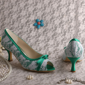 Peep Toe Avorio Bianco Del Merletto Delle Signore <span class=keywords><strong>Scarpe</strong></span> per la <span class=keywords><strong>Sposa</strong></span> - Product Image 5