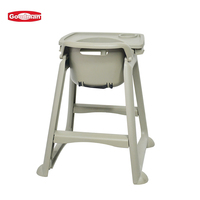 Chaise d'alimentation pour bébé réglable et mobile en PP, gris clair, pour restaurant