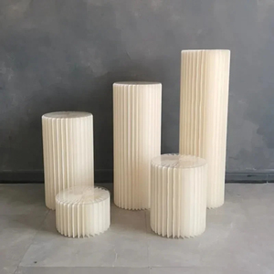 White Cylinder Circular <strong>Column</strong> <strong>Round</strong> Risers Flower Paper Display Party Cake Wedding Decorations Plinths - Product Image 2